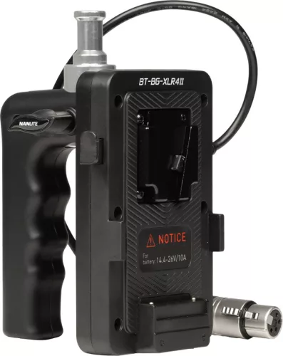 Nanlite V-Mount elemtartó markolat 4-pólusú XLR csatlakozóval