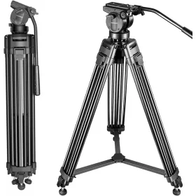   NEEWER NW-2500 Aluminium Video-Tripod (155cm Állvány) + Video-Fluid Fej