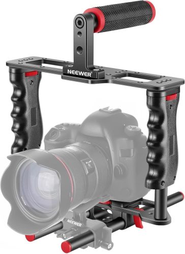 NEEWER Univerzális Kamera Videó Ketrec / Alumínium Rig Cage (Piros)