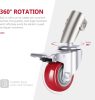 NEEWER Professzionális Állvány Görgős Kit - 75mm (3db) -Ezüst