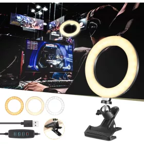   NEEWER 15cm LED Körfény Kit - 3200-5600K Körlámpa Ringlight Rögzítő-csípesszel