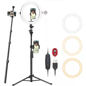   NEEWER 25cm LED Körfény - 3200-5500K Körlámpa Ringlight + 136cm Tripod/ Monopod Állvány