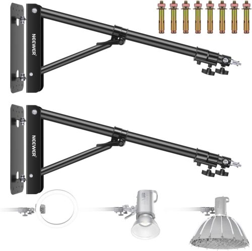 NEEWER Falra-Szerelhető Stúdió tartó (130cm) -Softbox, LED Lámpa-tartó Boom-kar (2db)