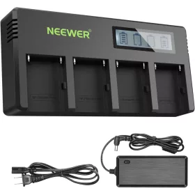   NEEWER Sony NP-F Akkumulátortöltő -4-Csatornás LCD NP-F550 F570 F750 F950 F960 F980 Charger