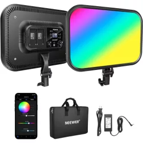   NEEWER RGB LED Videofény Panel -60W 46cm 2500-8500K CRI97+ 2.4Ghz Színes LED Light