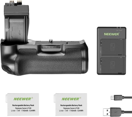 NEEWER Canon EOS 550D 600D 650D 700D Portrémarkolat & LP-E8 USB Dupla-tőltő Kit