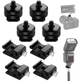  NEEWER 8in1 Vakupapucs-1/4" (4db) & Vaku-tartó Cold-Shoe-Állvány-1/4" (4db) Átalakító Stúdió-adapter Kit