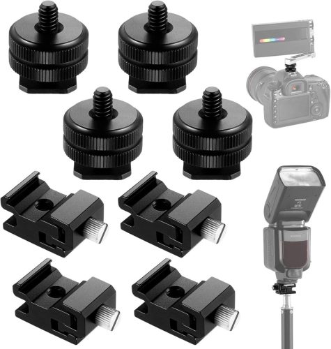 NEEWER 8in1 Vakupapucs-1/4" (4db) & Vaku-tartó Cold-Shoe-Állvány-1/4" (4db) Átalakító Stúdió-adapter Kit