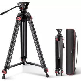   NEEWER GM88 Aluminium Video-Tripod (189cm Állvány) + Video-Fluid Fej
