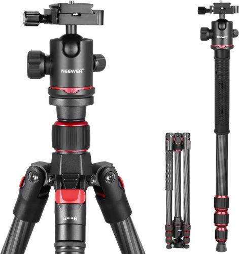 NEEWER N55C Carbon Fiber Kamera Utazó-állvány / Szénszálas Tripod (195cm)