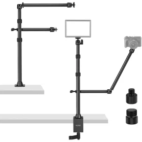   NEEWER TL253A Teleszkópos Kétkarú Asztali Kamera/ LED Lámpa/ Mobil tartó Állvány