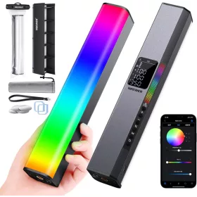   NEEWER RGB1 LED Videó Lámpa - 25cm Színes RGB Cső RGB 3200-5600K Fotó-fény - 6400mAh