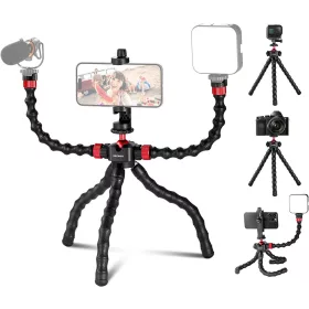   NEEWER T90 Okostelefon Video Vlog Kit Flexibilis Két-karú Állvánnyal mobiltelefonhoz