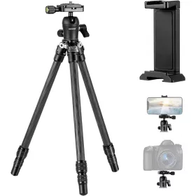   NEEWER Carbon Fiber Szénszálas Tripod (72cm Állvány) + Ballhead-fej + Mobil-adapter