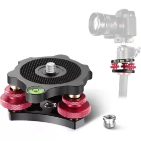   NEEWER Állványszintező Tripod Fej - 3/8" & 1/4" 3-Axis Szögállítós Ball-head