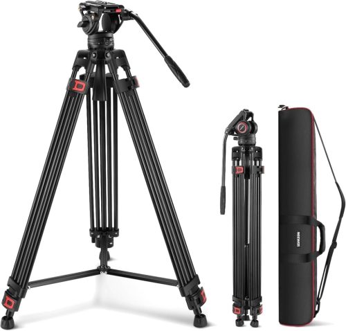 NEEWER Pro TP74 Videó Állvány / Kamera Tripod + Video Fluid Fej (187cm)