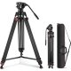 NEEWER Pro TP74 Videó Állvány / Kamera Tripod + Video Fluid Fej (187cm)