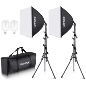   NEEWER 700W Dupla-Softbox Set - 2x 85W E27 60*60cm Softbox 210cm Álvánnyal