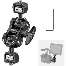   NEEWER 3/8"-1/4" Rögzítő Bilincs Adapter & Dupla-Gömbfej Magic Arm (UA011)