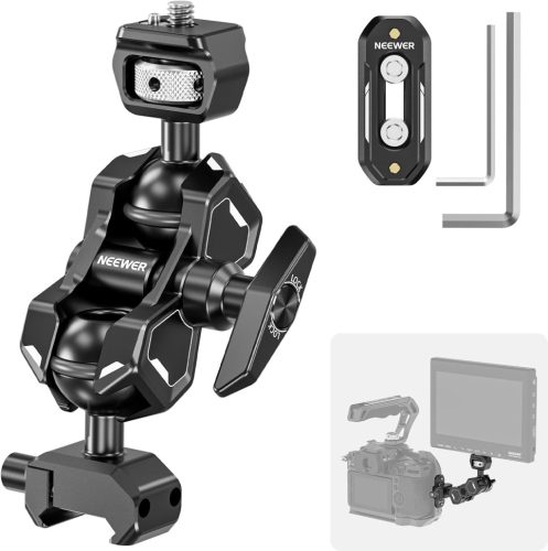 NEEWER NATO-1/4" Rögzítő Bilincs Adapter & Dupla-Gömbfej Magic Arm (UA011)
