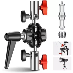   NEEWER Stúdió Fényállvány Spigot, 3/8 1/4 Adapter -Dupla Forgó Gömbcsuklóval
