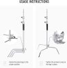 NEEWER C-Stand Stúdióállvány -Rozsdamentes Acél (149-309cm)