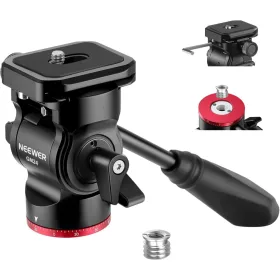   NEEWER Pan TILT /Arca Swiss Fluid Videó Állványfej (Fekete/ Piros)