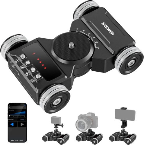 NEEWER DL300 Kamera-vezérlő elektromos-kocsi Dolly-Car Kit -2.4Ghz Motoros Kamerakocsi 