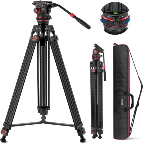 NEEWER Pro Carbon Fiber Fluid Head Kamera Állvány / Videó Tripod (198cm)