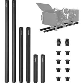   NEEWER 15mm Alumínium LWS Rig-Rod Rúd Kit (6db) -10/20/30cm x2 Hosszabítható Alumínium Rúd