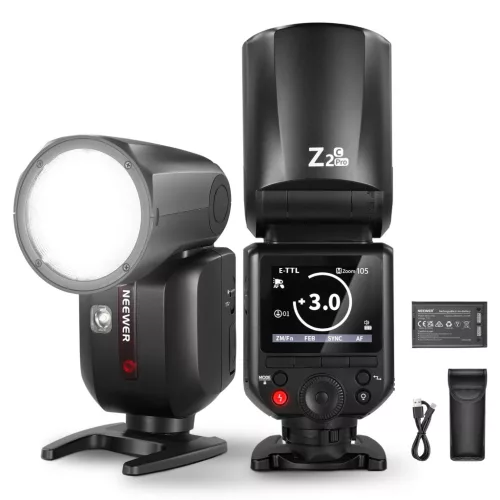 NEEWER Z2PRO-F TTL vaku kerek fejjel, 3000mAh-s akkumulátorral