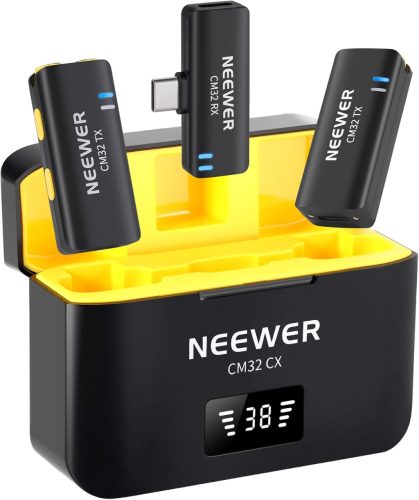 NEEWER CM32 Vezeték-nélküli USB-C (Type C) Mikrofon -Dual Okostelefon/ Mobil/ PC/ Mikrofon Kit (2+1)