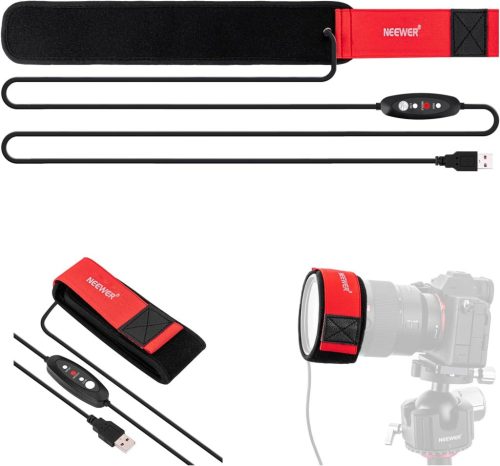 NEEWER USB-s Objektívmelegítő -Fotós Lencse-melegítő heater (300mm) -Piros