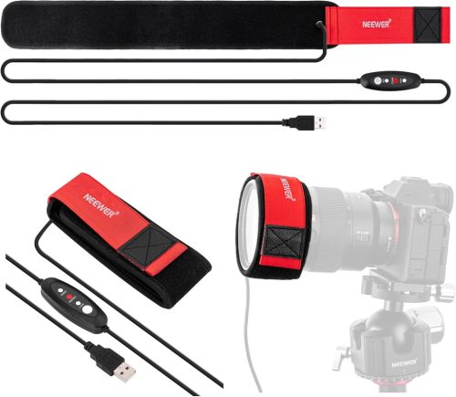 NEEWER USB-s Objektívmelegítő -Fotós Lencse-melegítő heater (400mm) -Piros