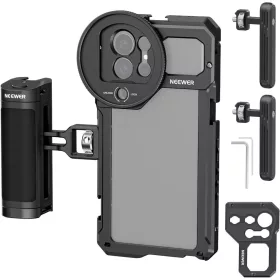   NEEWER Samsung S23 Ultra Fotós Rig-Cage-Kit 67mm & 17mm Objektív-Szűrő Adapterrel Oldal-Markolat Bluetooth - Lens Filter-tartóval