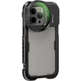   NEEWER iPhone 15 Pro Fotós Rig-Cage 67mm Objektív-Szűrő Adapterrel -Cold-Shoe 1/4" Csavaros Lens Filter-tartóval