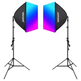   Neewer NK800 készlet két softbox + izzók RGB 24W 2700-6500K + állványok + pajzsok