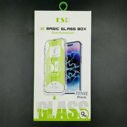 iPhone 13/13 Pro/14/16e kijelzővédő fólia edzett üveg 9H – installation frame átlátszó