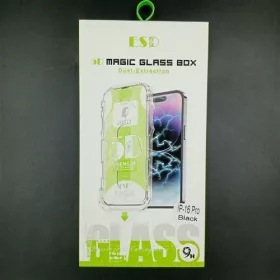   iPhone 16 Pro kijelzővédő fólia edzett üveg 9H – installation frame átlátszó