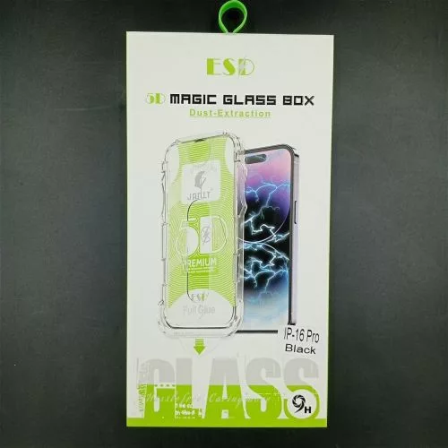 iPhone 16 Pro kijelzővédő fólia edzett üveg 9H – installation frame átlátszó
