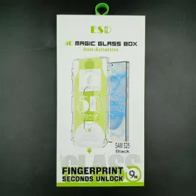   Samsung S25 kijelzővédő fólia edzett üveg 9H FingerprintUnlock – installation frame átlátszó