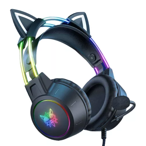 ONIKUMA X15 PRO Gaming fejhallgató Macskafüllel (Fekete)