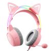 ONIKUMA X15Pro gaming fejhallgató (rózsaszín, macskafüles)