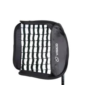   Visico EasyBox softbox - 40x40cm + műanyag rendszervaku tartó + méhsejtrács
