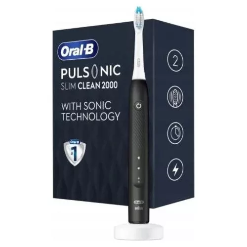 Oral-B elektromos fogkefe Pulsonic vékony tisztító 2000 (fekete)