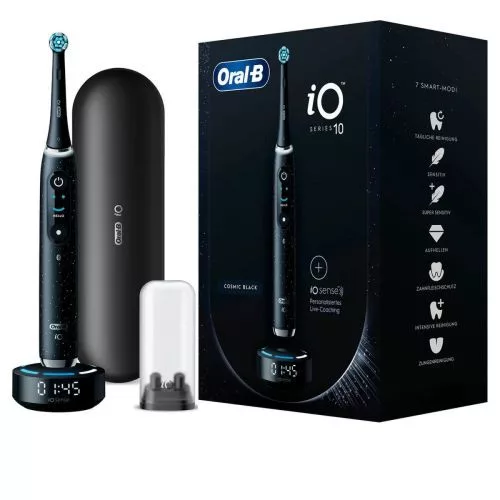 Oral-B elektromos fogkefe iO sorozat 10 – iO Sense töltő és utazó tok (fekete)