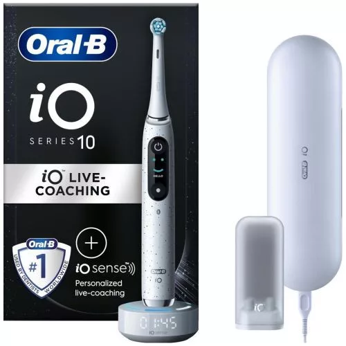 Oral-B elektromos fogkefe iO sorozat 10 – iO Sense töltő és utazó tok (fehér)