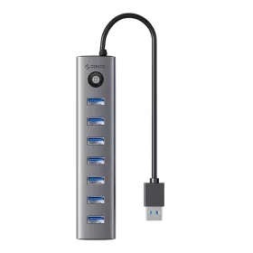   Orico 7 Portos USB 3.0 Elosztó /USB-C Csatlakozó (CL7U-U3-10-GY-BP-IP)