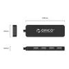 Orico 4 Portos USB HUB Adapter (Fekete) (FL01-BK-BP)