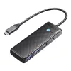 Orico 4in1 USB És Type-C HUB PD Töltés (PAPW2AC-C3-015BKEPIP)